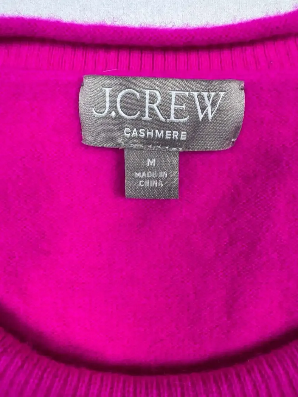 J.Crew Women's Hot Pink Short Sleeve Cashmere Knit Crew Neck Sweater